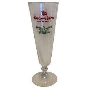 Collectible Budweiser King of Beers 10 oz. Footed Pilsner Beer Glass 8.25" Tall